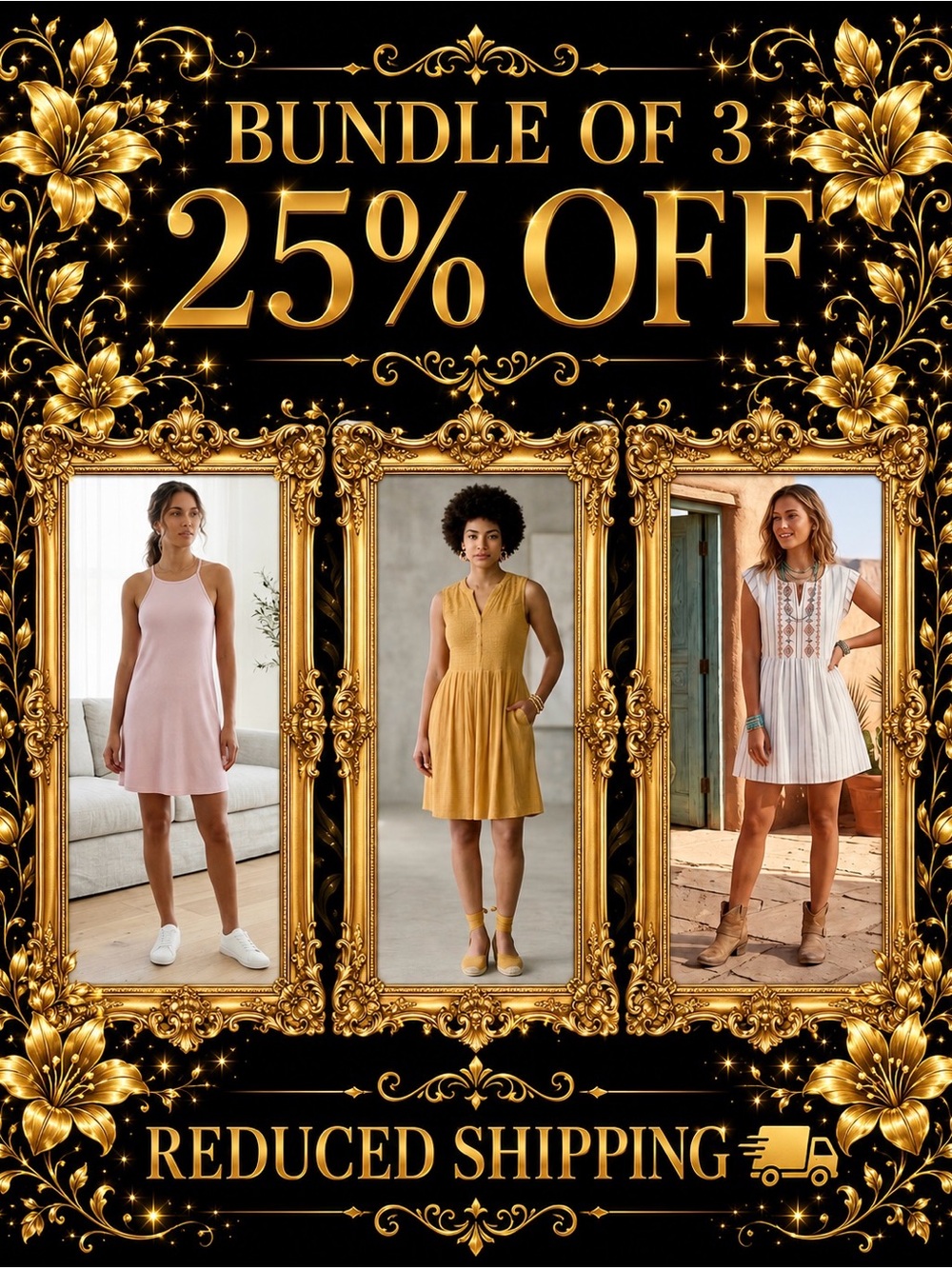 Bundle of 3, 25% OFF + Reduced Shipping! - Versatile Women's Dresses